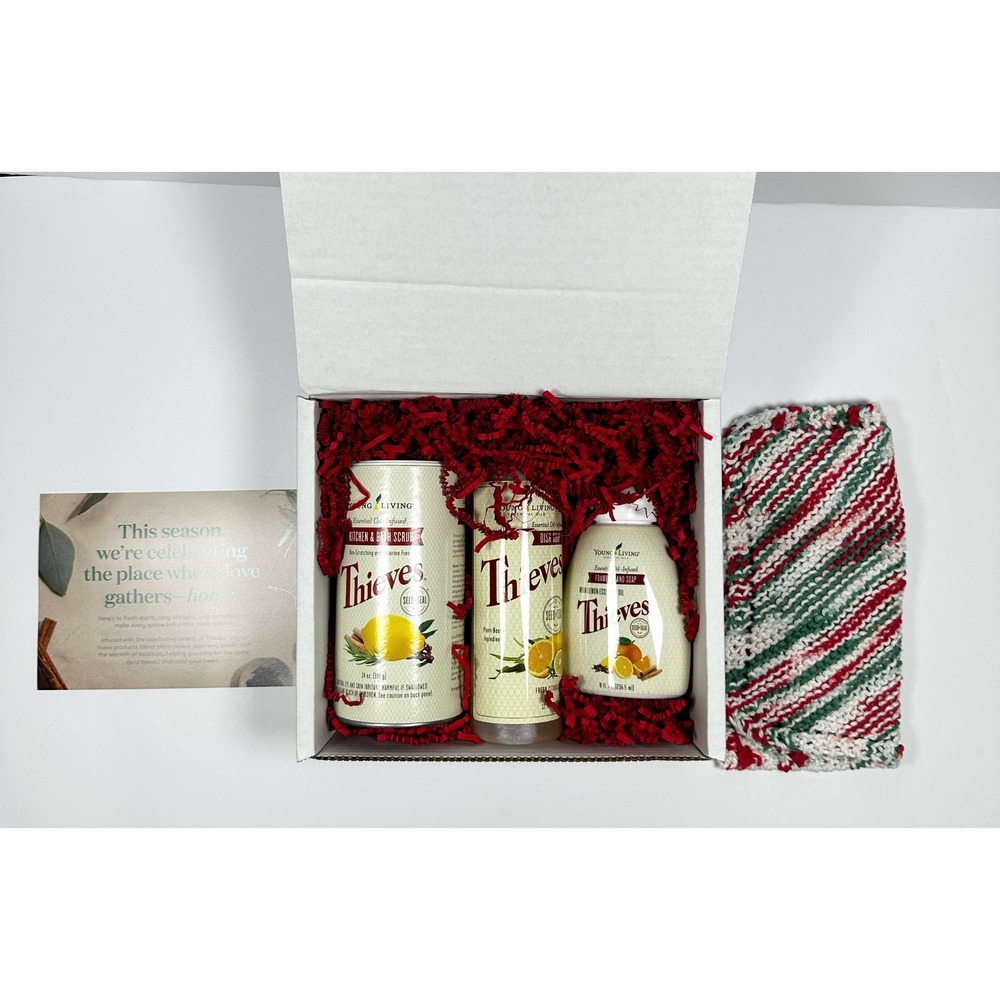 Young Living Thieves Home Gift Set Kitchen Bath Scrub Dish Soap Hand Soap 51229